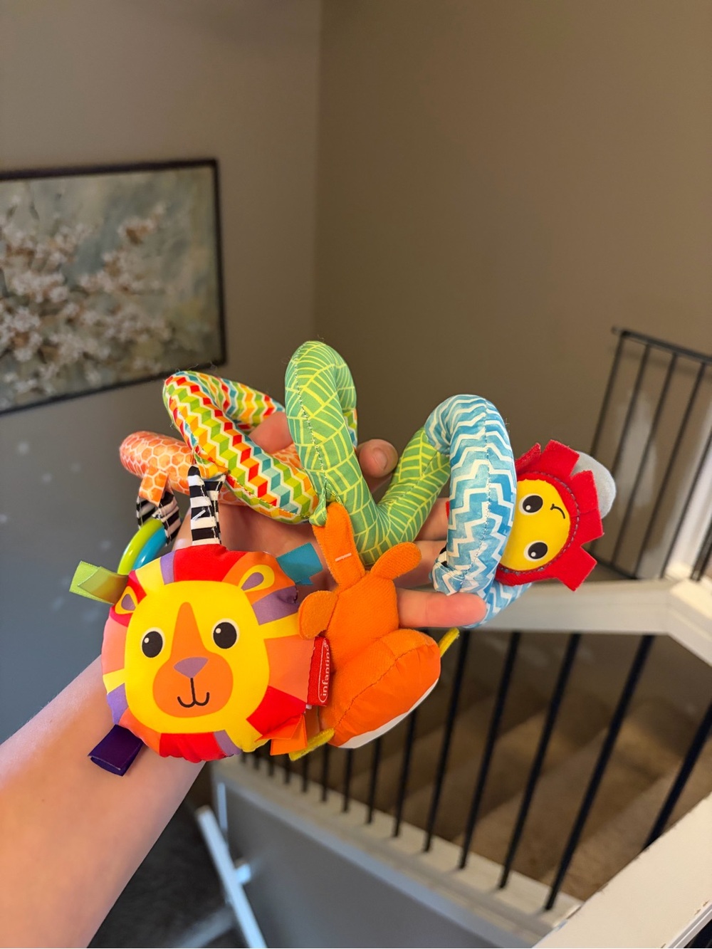 Spiral Activity Car seat Toy for baby - Multi-Color Lion Design